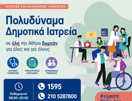 Κάλεσε στο 1595 και κλείσε το επόμενό σου ραντεβού στα Δημοτικά Ιατρεία